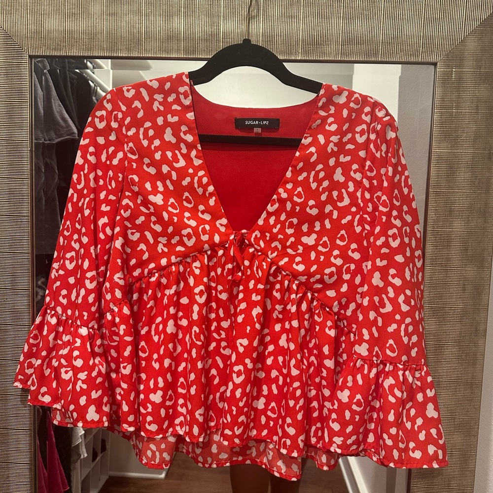 Red Sugar Lips Leopard Top